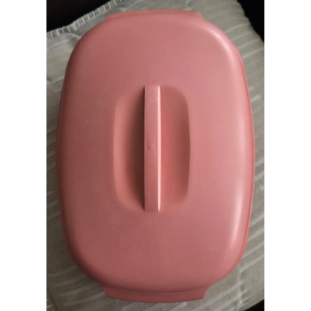 Tupperware Vtg Microwave Steamer 6 Cup 1.4L 3 Piece Set Pink‎ 1273-4 Made in USA